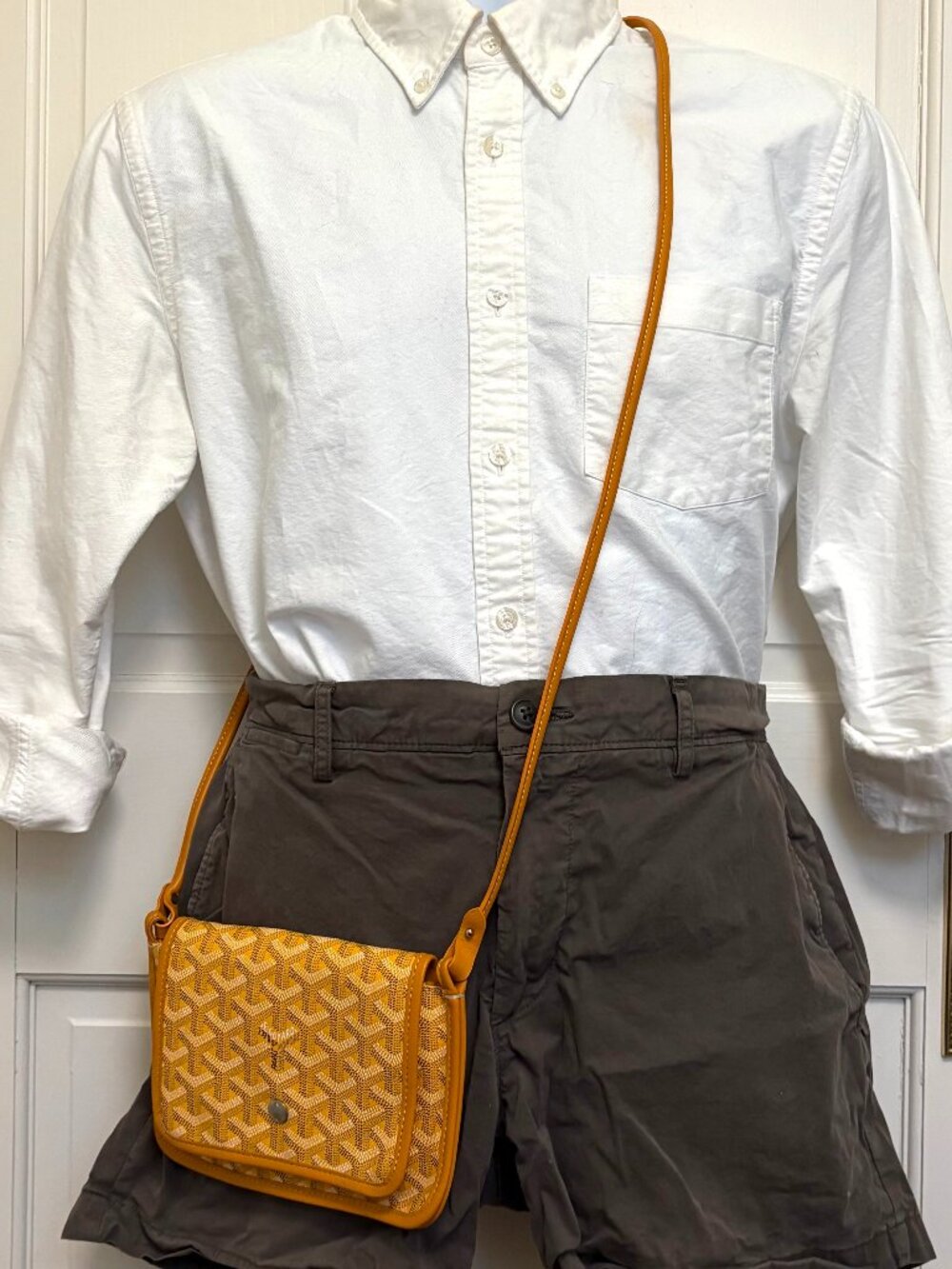 Goyard Plumet Pouch Wallet Yellow Crossbody Bag France Shoulder Strap